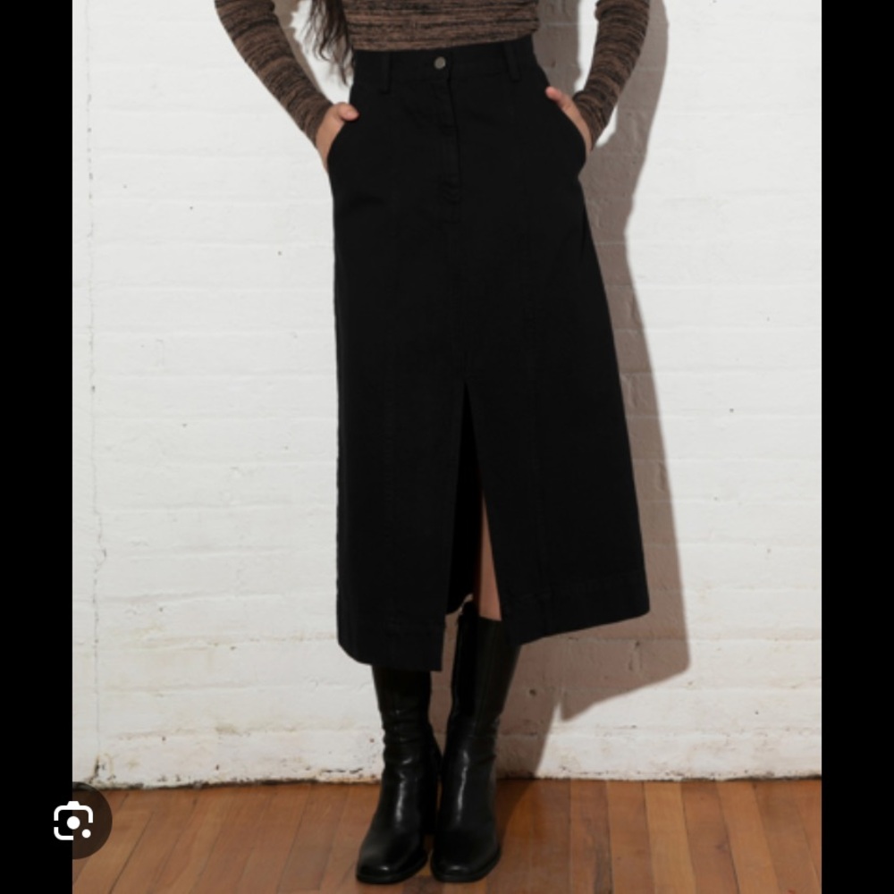Mara Hoffman Nakita Black Denim Skirt